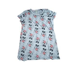 Disney Mickey Mouse  All Over Print Short Sleeve Sleep Shirt Womens L-XL